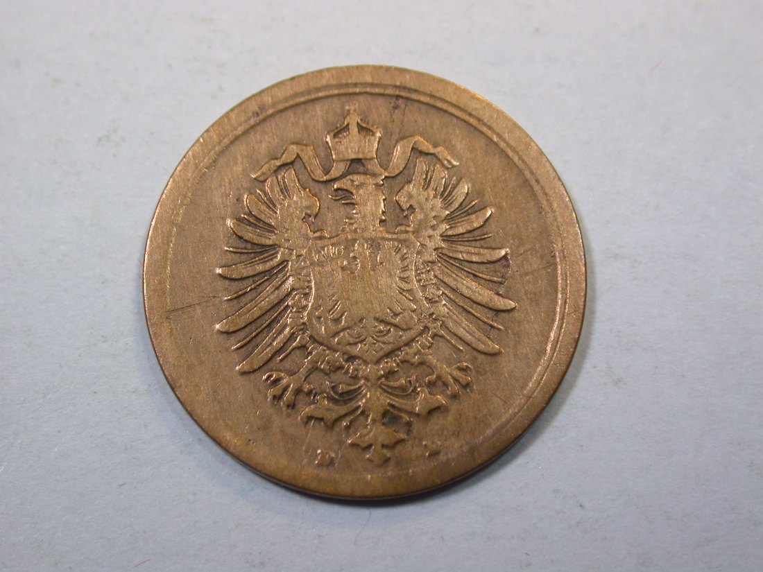  D16  KR  1 Pfennig  1876 D in s-ss  Originalbilder   