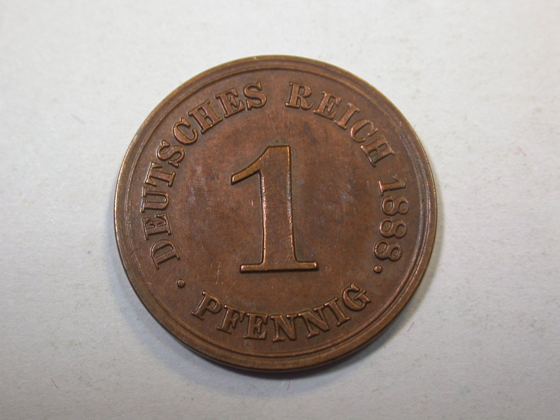  D16  KR  1 Pfennig  1888 E in vz-st   RR!!  Originalbilder   