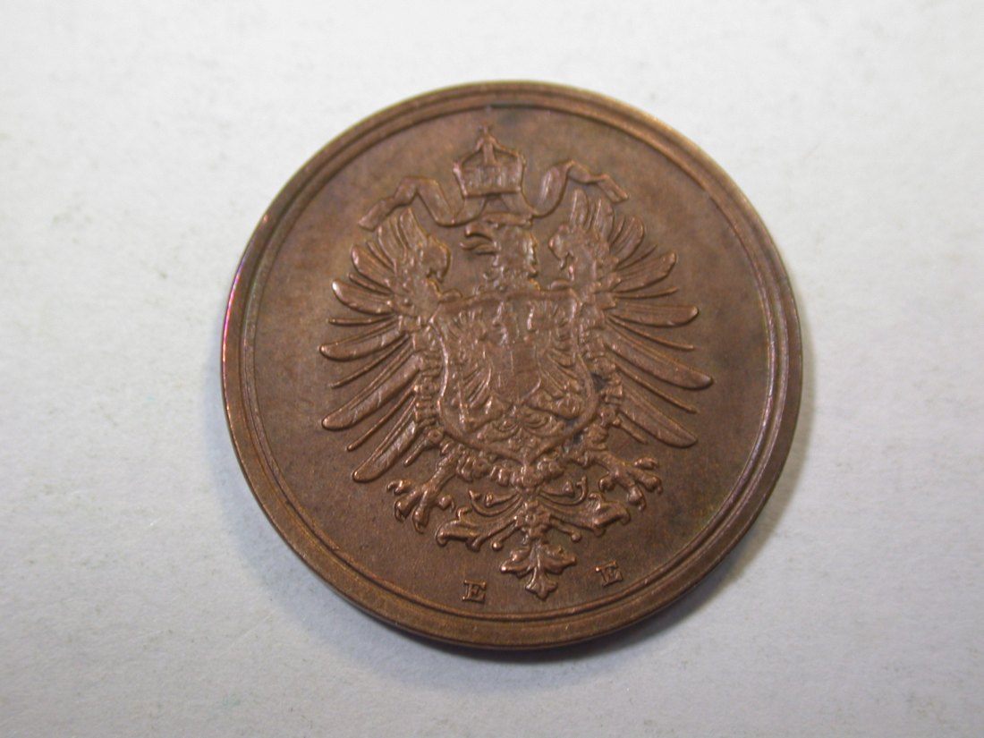  D16  KR  1 Pfennig  1888 E in vz-st   RR!!  Originalbilder   