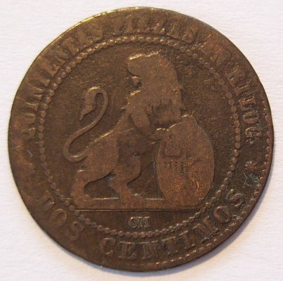  Spanien 2 Centimos 1870   