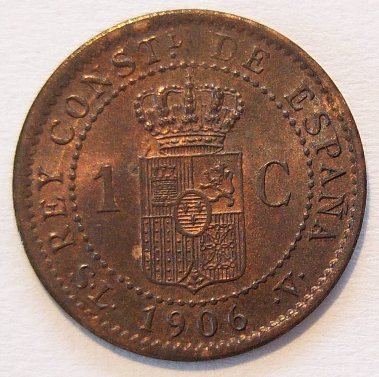  Spanien 1 Centimo 1906   