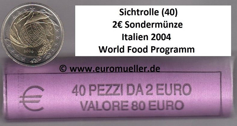 Italien Rolle...2 Euro Sondermünze 2004...WFP   