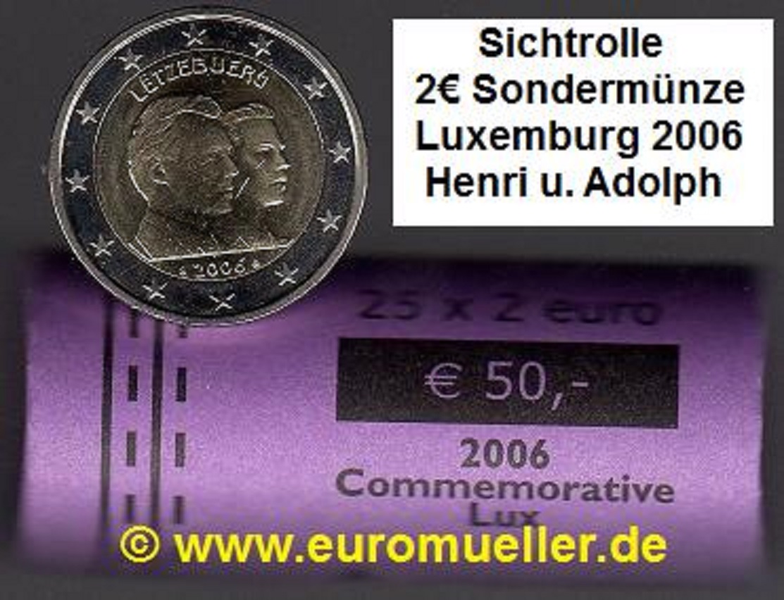 Luxemburg Rolle...2 Euro Sondermünze 2006...Heinrich und Wilhelm   