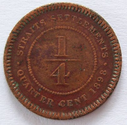  Straits Settlements 1/4 Cent 1898   