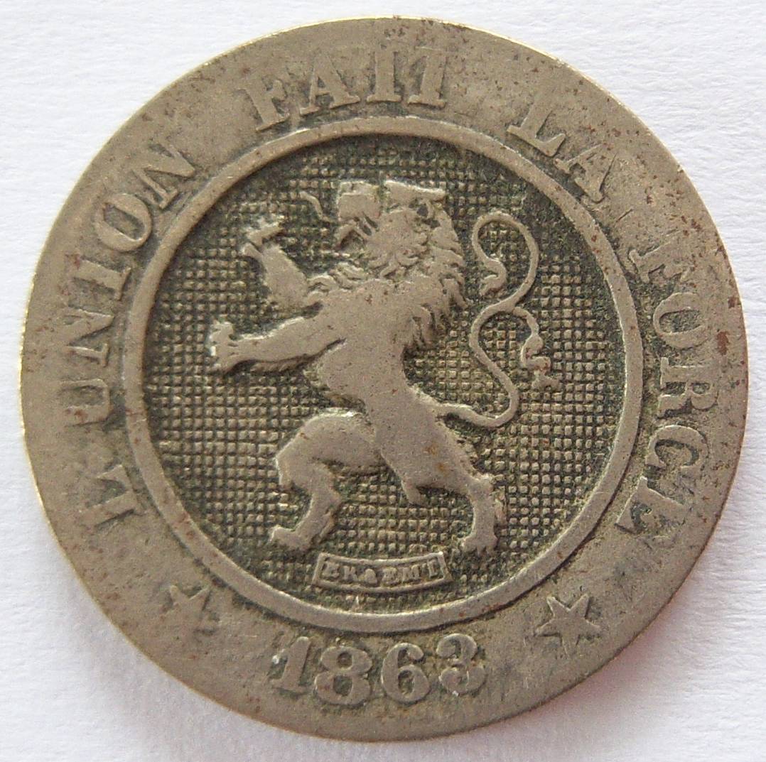  Belgien 10 Centimes 1863   