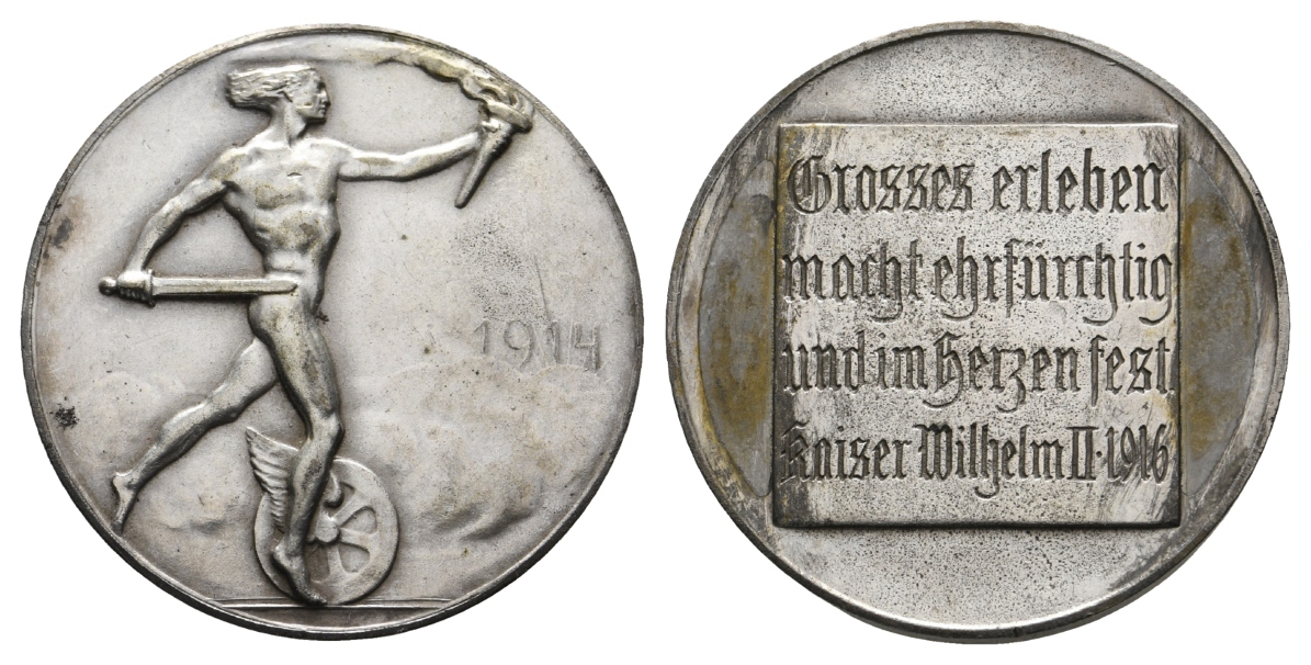  Medaille 1916, versilbert; 18,66g Ø 33,8 mm   