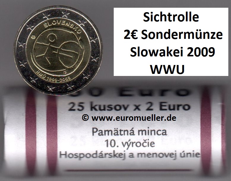 Slowakei Rolle...2 Euro Sondermünze 2009...WWU...unc.   