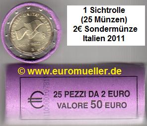 Italien Rolle...2 Euro Sondermünze 2011...Vereinigung Italiens   
