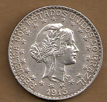  Brazil - 2000 Reis 1913 A silber   