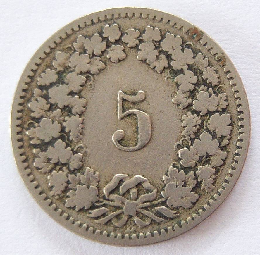  Schweiz 5 Rappen 1885 B   
