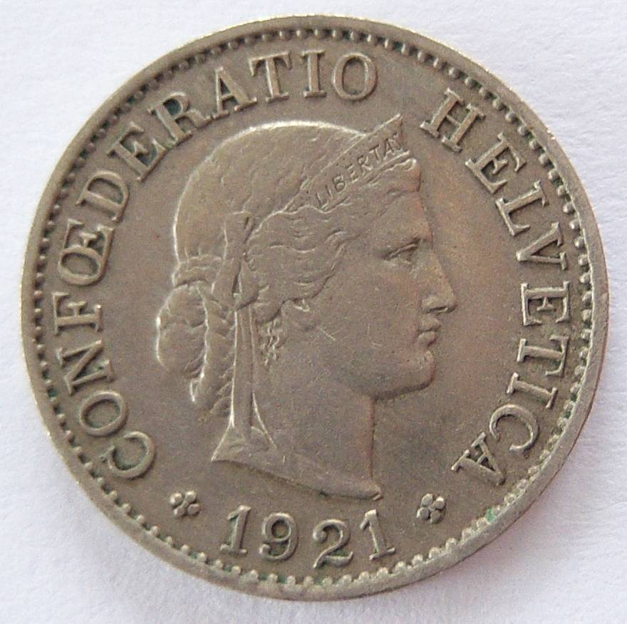  Schweiz 5 Rappen 1921 B   