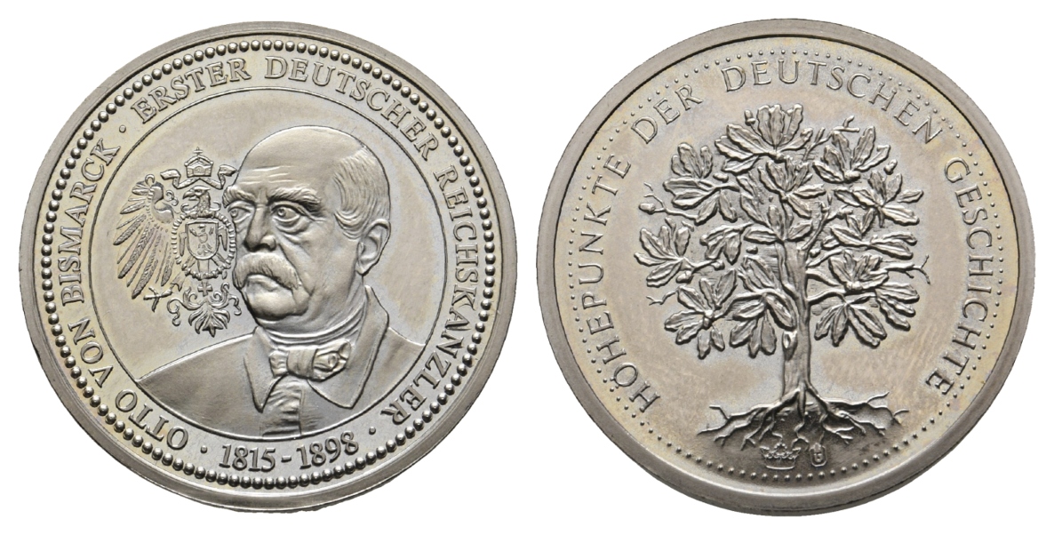  Otto von Bismarck; Medaille (1898), moderne Prägung, Cu/Ni, 12,59 g, Ø 30 mm   