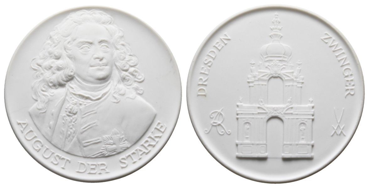  Dresden, Zwinger; Medaille o.J., Porzellan, Meissen; 46,34 g, Ø 65,0 mm   