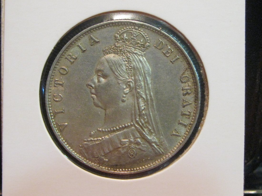GREAT BRITAIN 1/2 CROWN 1889.GRADE-PLEASE SEE PHOTOS.
