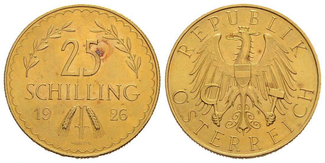 PEUS 3757 Österreich 5,29 g Feingold 25 Schilling GOLD 1926 Kl. Kratzer, vorzüglich