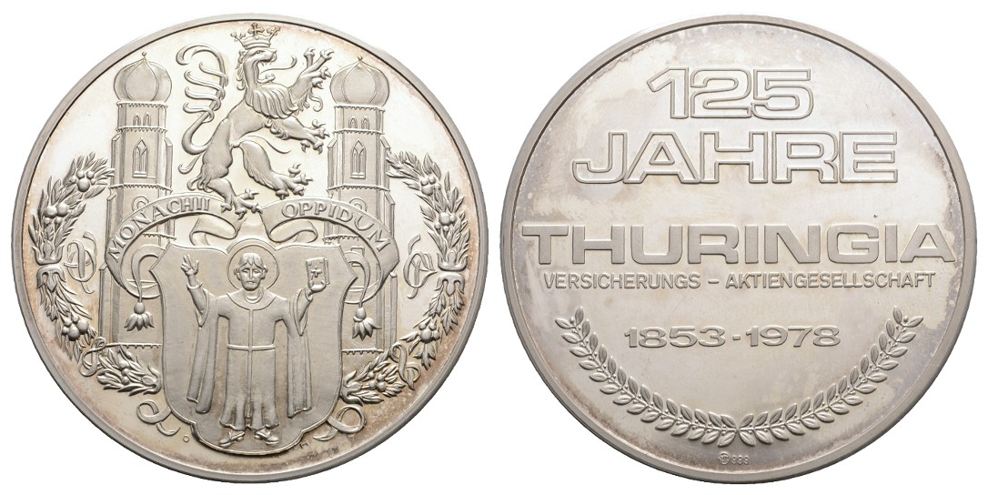  Linnartz München,Silberne Jubiläumsmedaille 1978, 49,72/fein, 50 mm, PP   