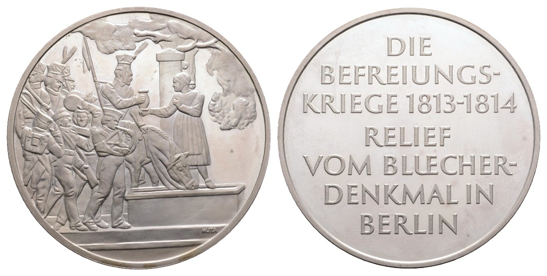  Linnartz Preussen Befreiungskriege 1813-1814, Silbermed., 37,7/925 , 44,5 mm, PP   