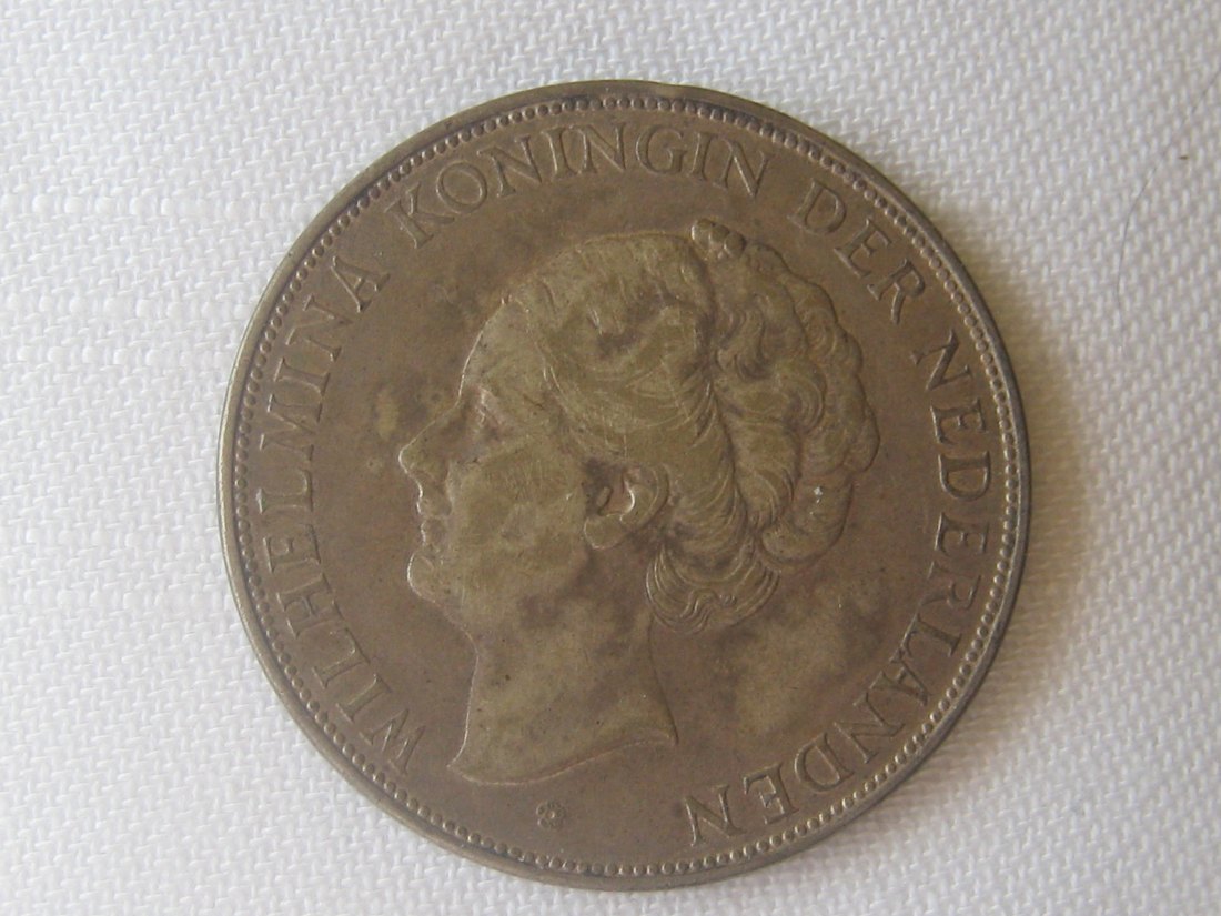 Niederlande 2 1/2 Gulden; 720er Silber; 1937; 25 Gramm