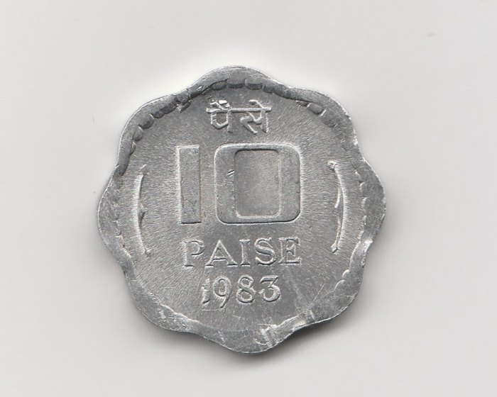10 Paise Indien 1983 ohne Münzzeichen (I900)