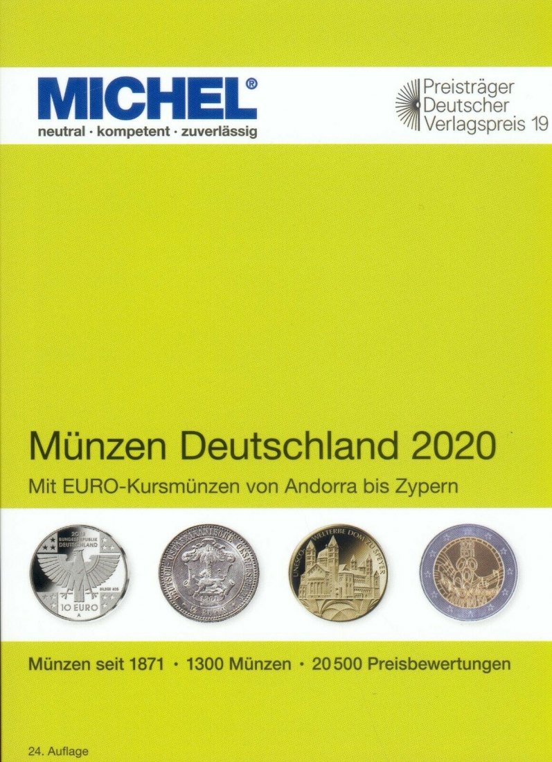 Michel Deutschland Münzkatalog 2020, ab 1871 bis heute in farbe, NEU