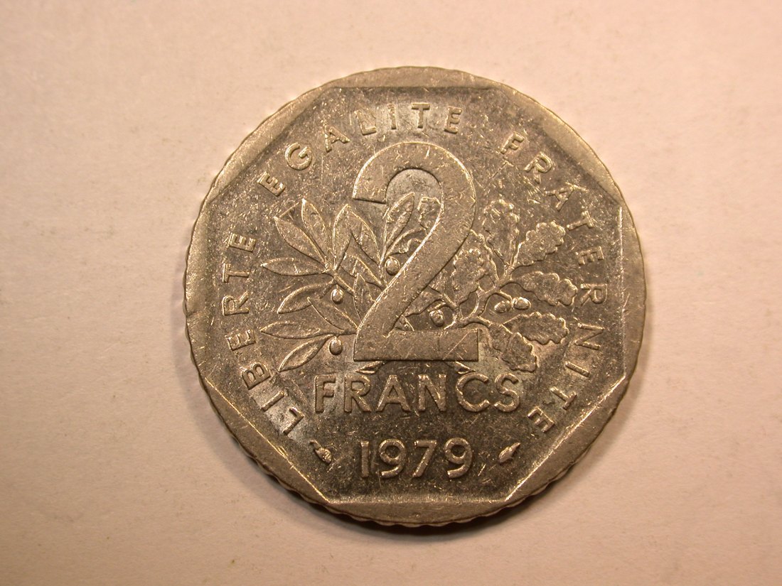D17 Frankreich 2 Franc 1979 in ss-vz Originalbilder