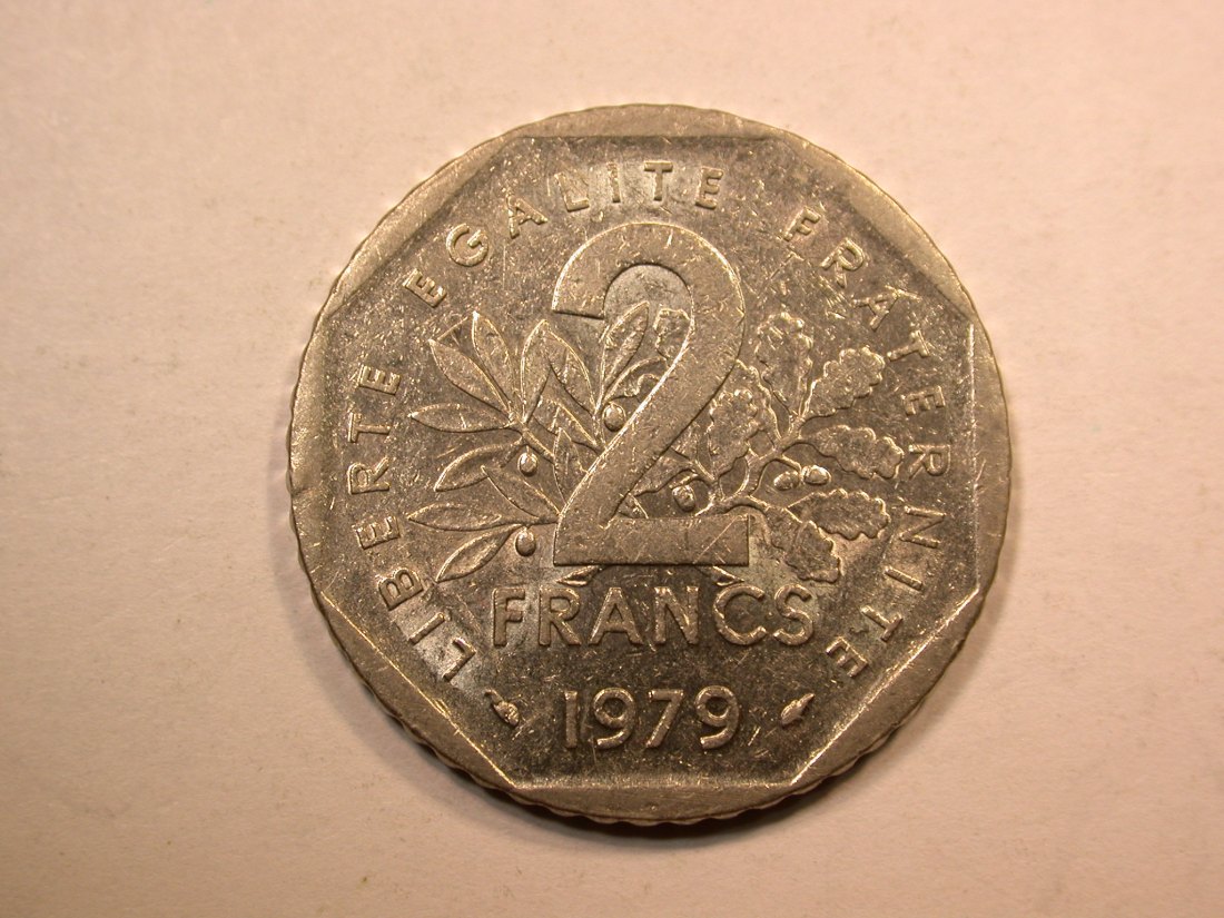  D17 Frankreich  2 Franc 1979 in ss-vz Originalbilder   