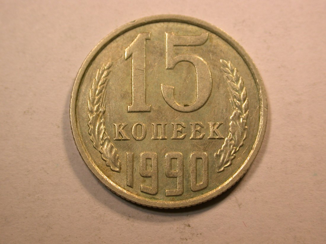  D17 UDSSR/Rußland  15 Kopecken 1990 in vz   Originalbilder   