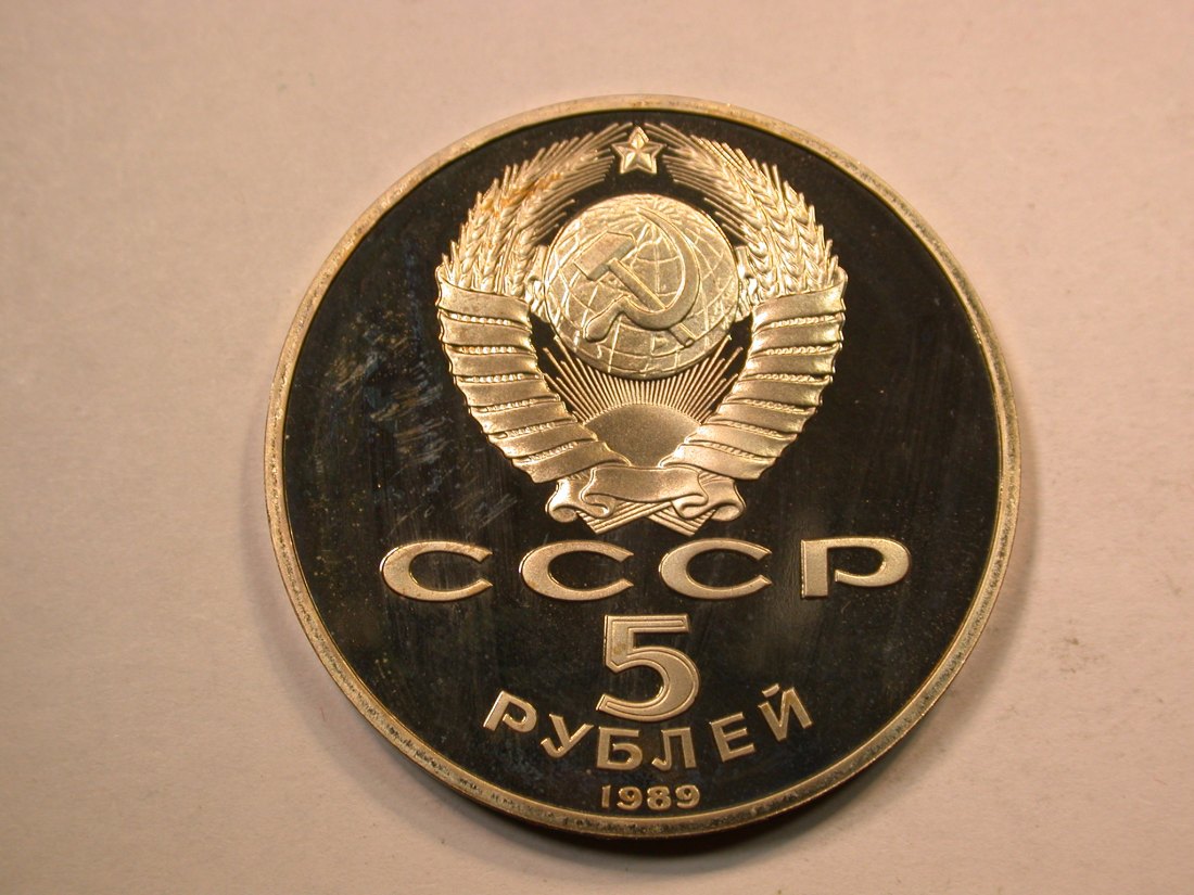  D17 UDSSR/Rußland  5 Rubel Moskau Verkündigungskath. 1989 in PP,offen  Originalbilder   