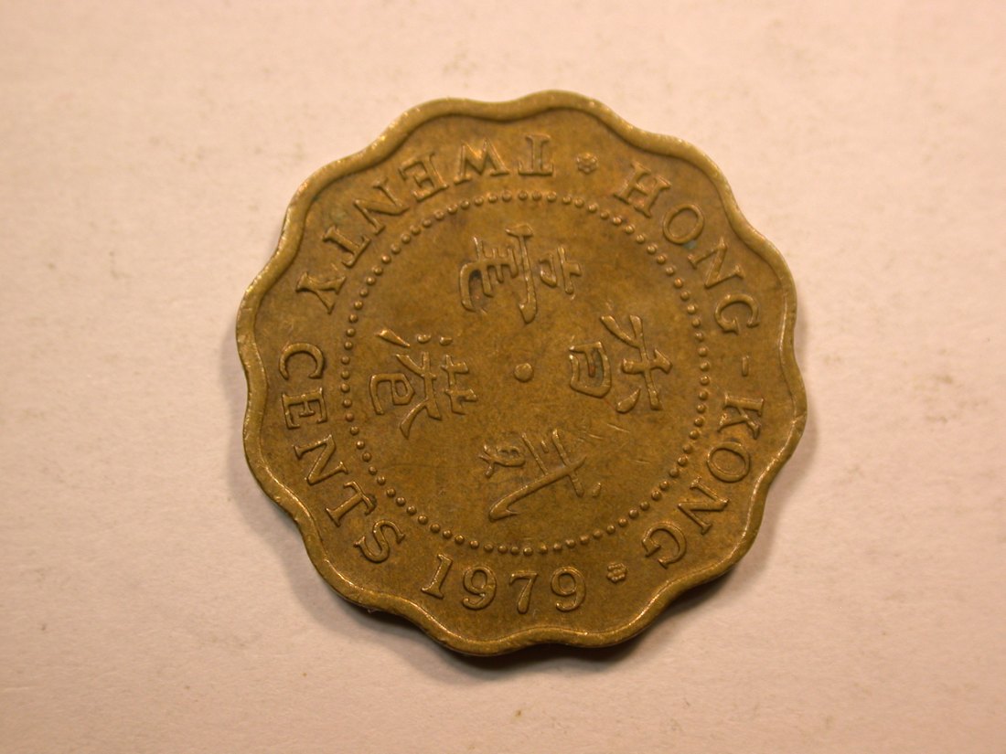 D18 Hong Kong 20 Cent 1979 in vz+ Originalbilder