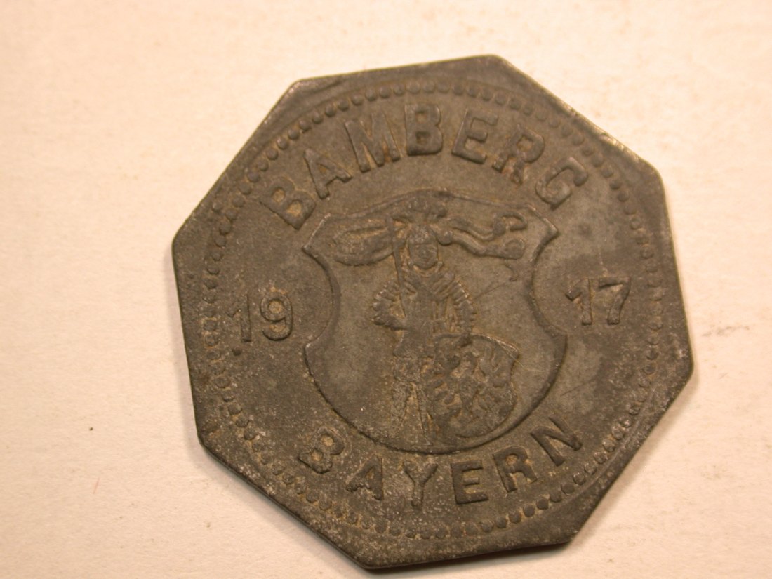  D18  Bamberg  10 Pfennig 1917 in Zink in ss/ss-vz  R  Originalbilder   