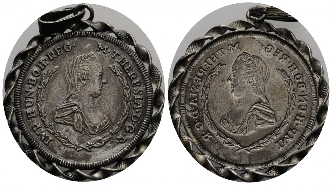 PEUS 3884 Habsburg 6,15 g ohne Punzierung. Maria Theresia (1740 - 1780) Amulett o.J. Gehenkelt, sehr schön