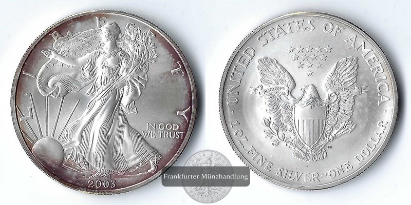  USA  1 Dollar  2003   American Eagle  FM-Frankfurt   Feinsilber: 31,1g   
