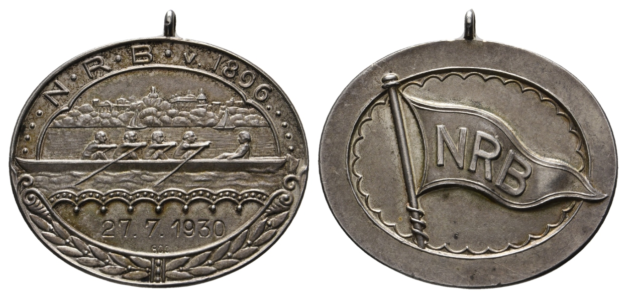  Medaille 1930; NRB Hamburg, 800 AG; 15,76 g; 38,2 x 31,9 mm, tragbar   