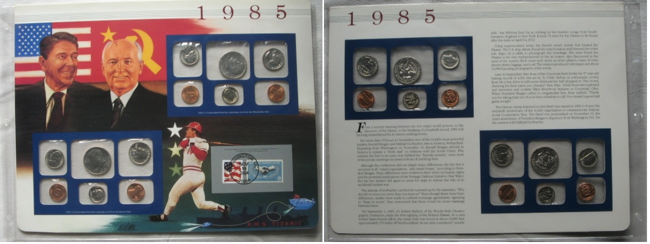  1985, US, mints set, Pfiladelphia & Denver Mint   