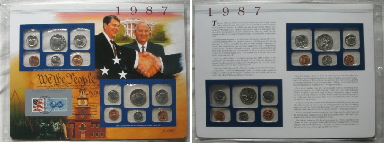  1987, US, mints set, Pfiladelphia & Denver Mint   