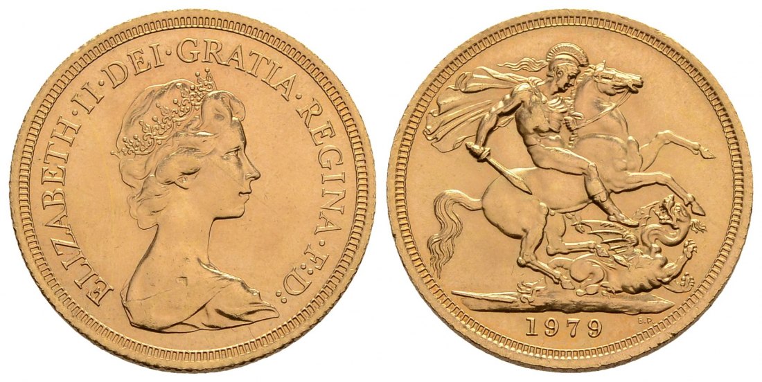 PEUS 3905 Grossbritannien 7,32 g Feingold. Elizabeth II. (1952 - heute) Sovereign GOLD 1979 Kl. Kratzer, Vorzüglich +