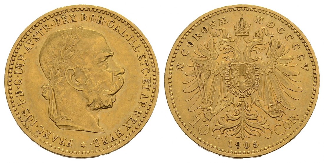 PEUS 3831 Österreich 3,05 g Feingold. Franz Joseph I. (1848 - 1916) 10 Kronen GOLD 1905 Kl. Kratzer, Vorzüglich