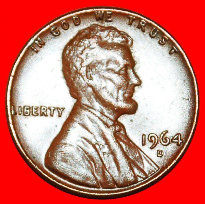 · MEMORIAL (1959-1982): USA ★ 1 CENT 1964D! LINCOLN (1809-1865) LOW START ★ NO RESERVE!