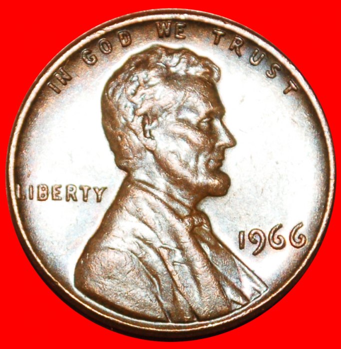  · MEMORIAL (1959-1982): USA ★ 1 CENT 1966! LINCOLN (1809-1865) LOW START ★ NO RESERVE!   