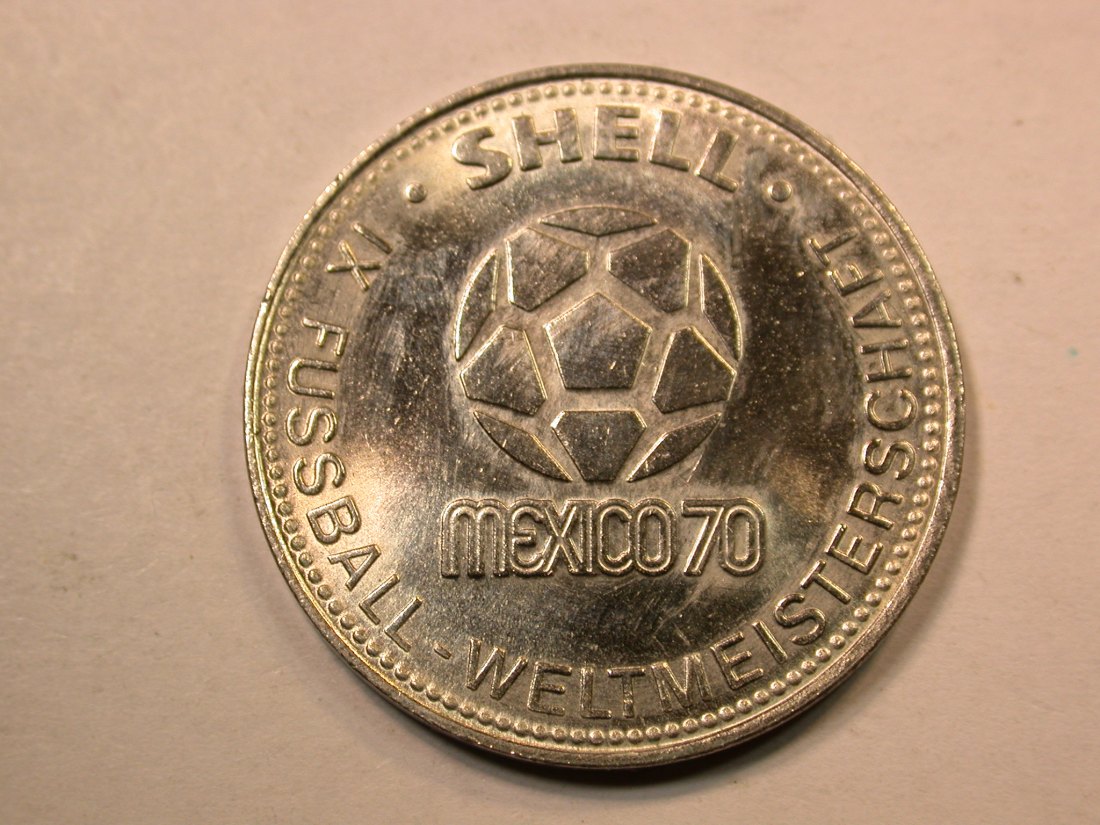  E20  Medaille  Uwe Seeler Mexico 1970 Shell in f.ST  Originalbilder   