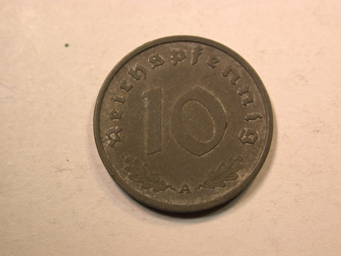  E20  3.Reich  10 Pfennig  1940 A in f.vz  Originalbilder   