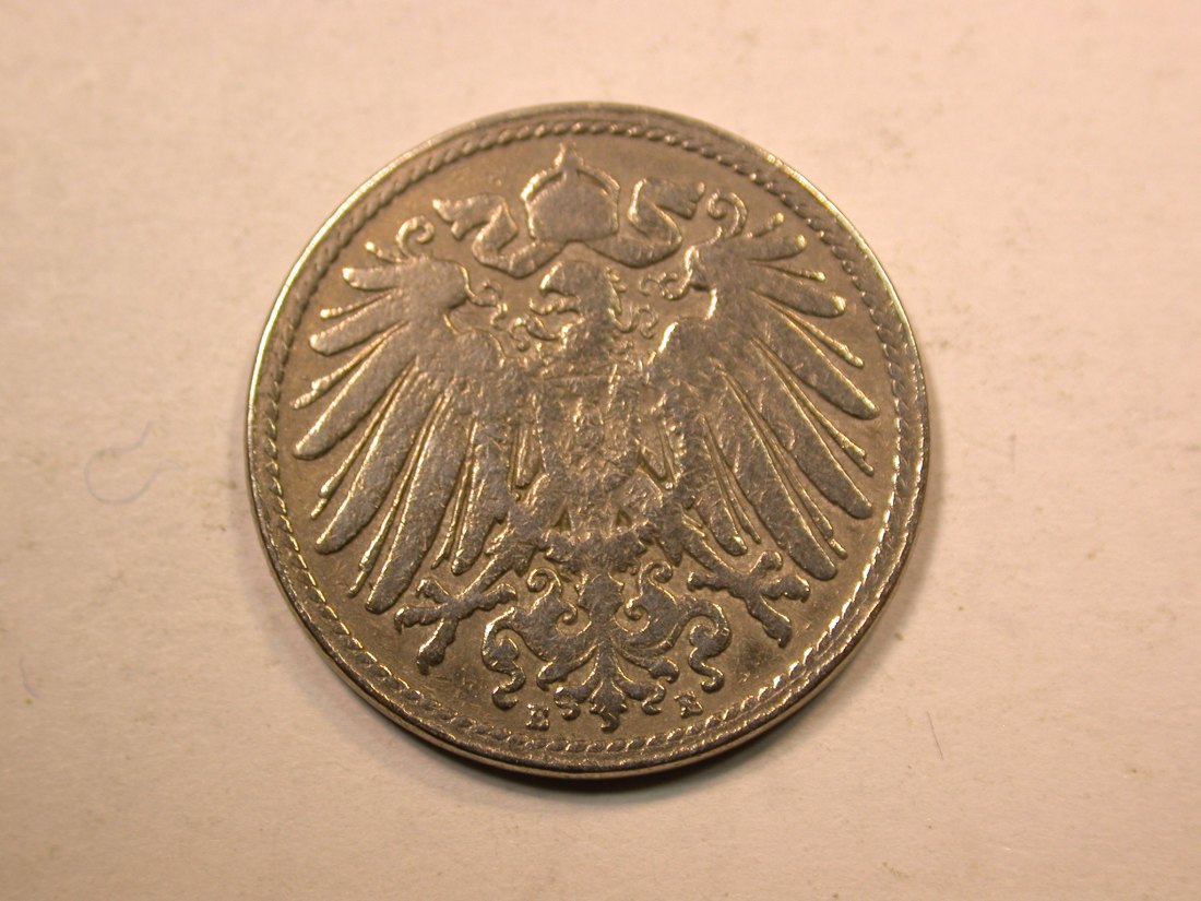  E20  KR 10 Pfennig  1892 E in s-ss, geputzt  Originalbilder   