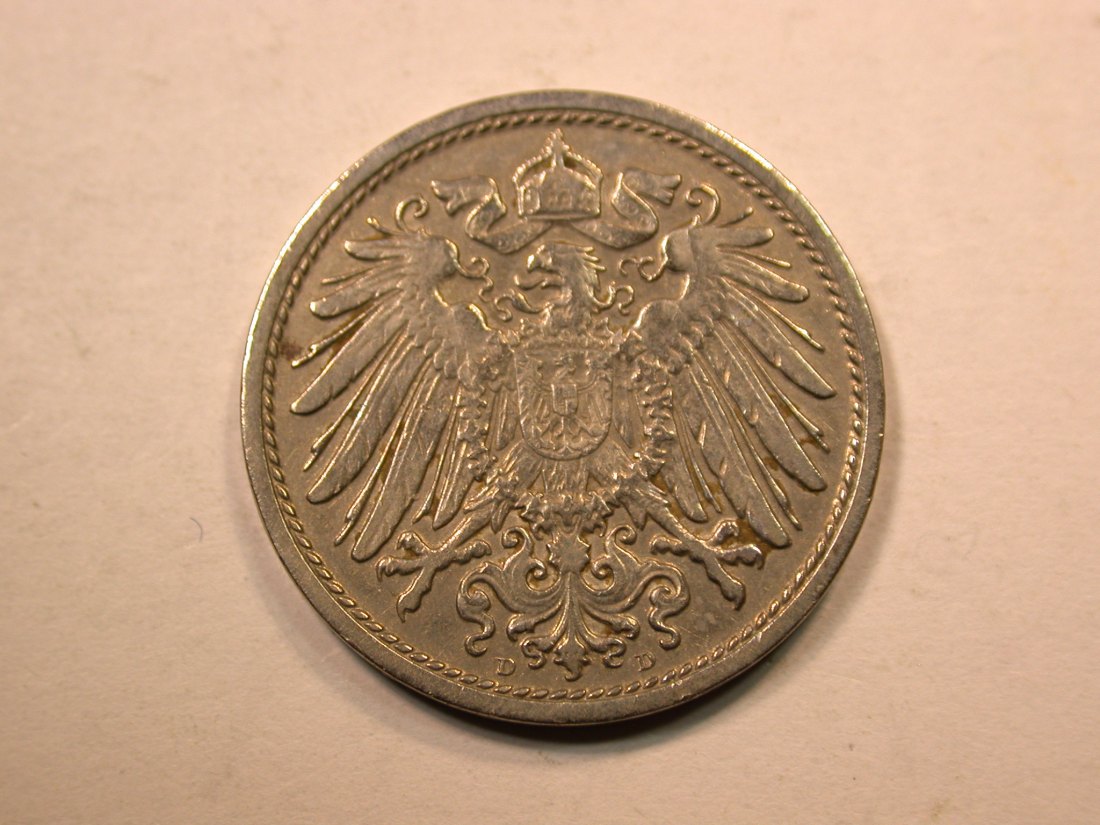  E20  KR 10 Pfennig  1909 D in ss+  Originalbilder   