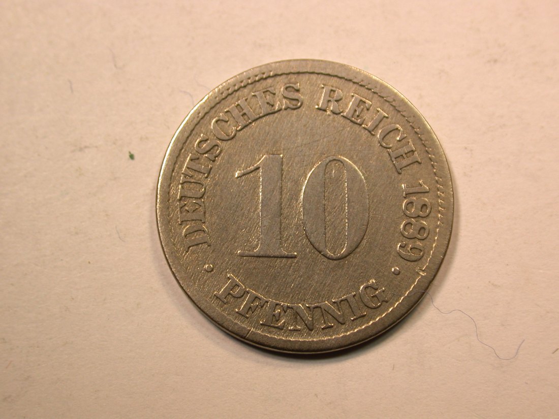  E20  KR 10 Pfennig  1889 G in s-ss  Originalbilder   