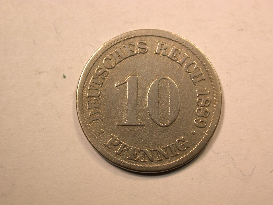 E20 KR 10 Pfennig 1889 G in s-ss Originalbilder