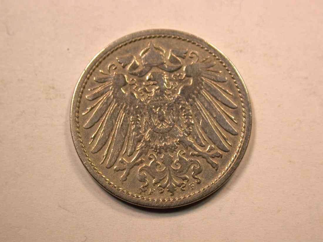  E20  KR 10 Pfennig  1901 F in f.ss, l.geputzt  Originalbilder   
