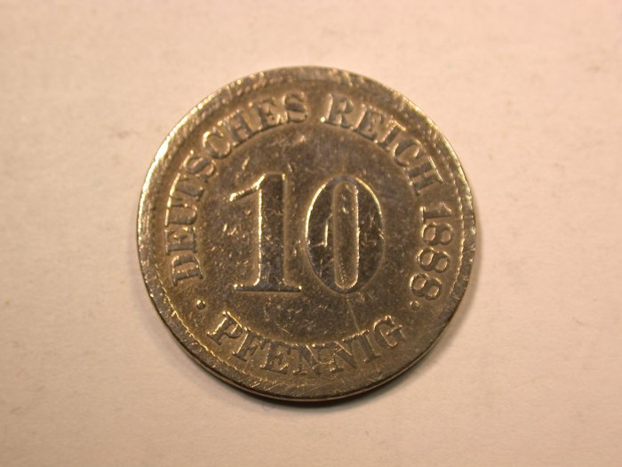 E20 KR 10 Pfennig 1888 F Belegexemplar Originalbilder