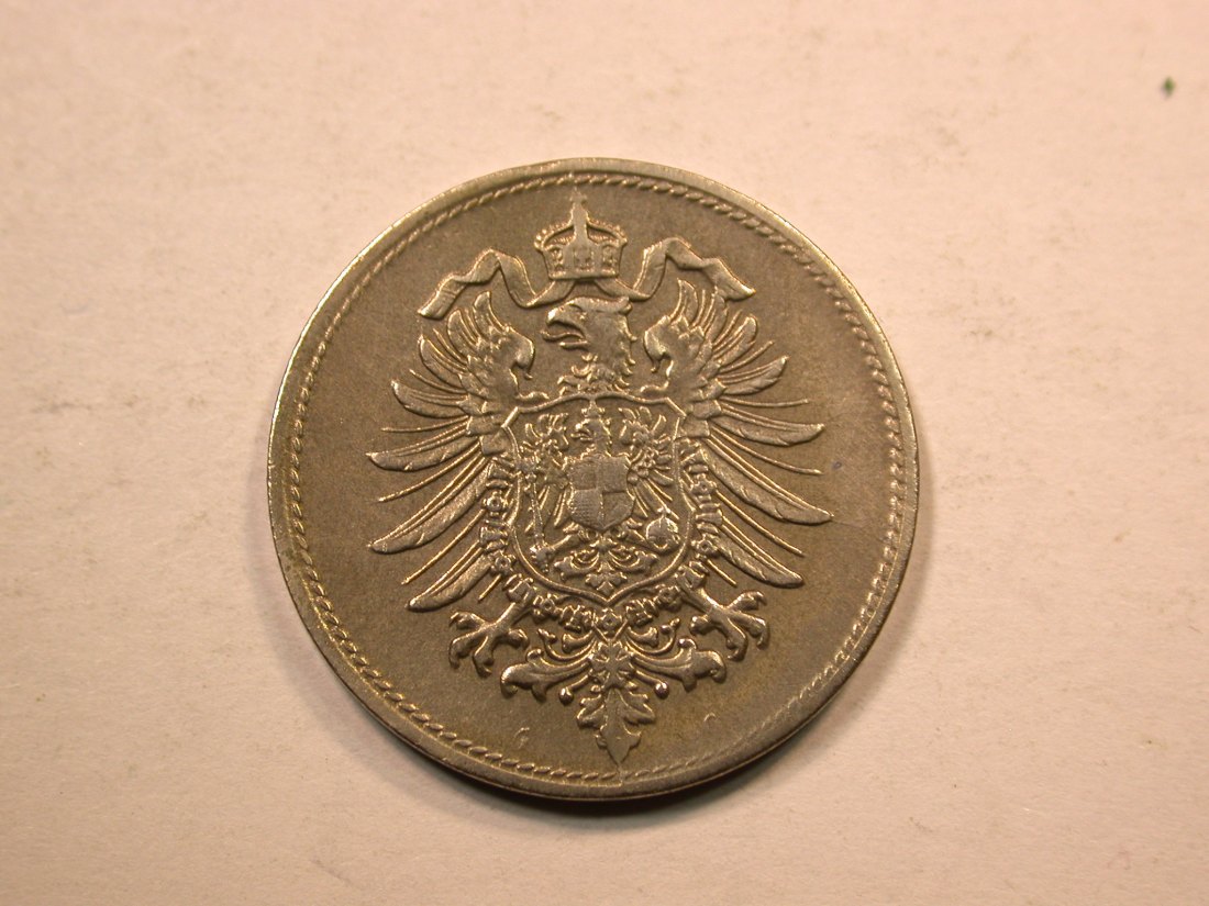  E20  KR  10 Pfennig  1875 G in f.vz, geputzt  Originalbilder   
