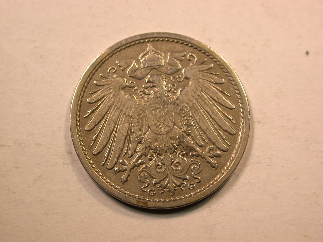  E20  KR  10 Pfennig  1909 G in ss, l.geputzt, kl. Fleck  Originalbilder   