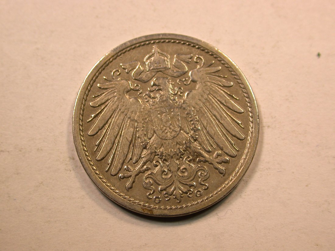  E20  KR  10 Pfennig  1909 G in ss, l.geputzt, kl. Fleck  Originalbilder   